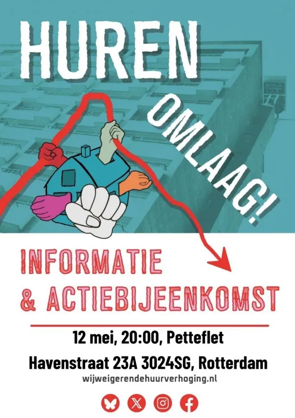 Actiebijeenkomst 'Wij Weigeren de Huurverhoging'