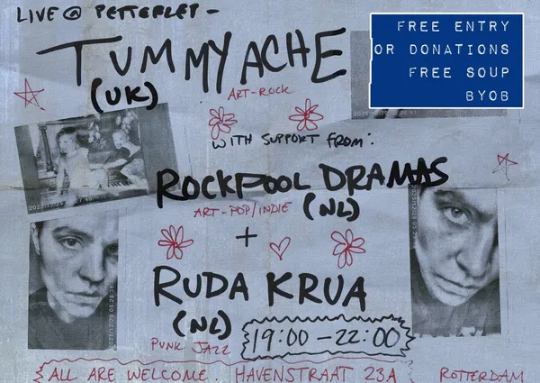 Live concert: Tummyache + Rockpool Dramas + Ruda Krua
