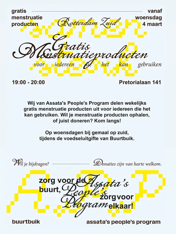 Assata's People's Program - Gratis menstruatie producten uitdelen