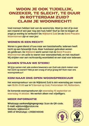 Woonspreekuur Wijkbond Zuid / Housing talking hour Wijkbond Zuid